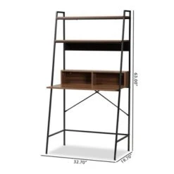 Palmira Wood And Metal Desk With Shelves Walnut Brown/Black - Baxton Studio -Home Furniture Shop-Baxton Studio GUEST bda09556 d0b4 45af aad3 a204145d5ec7