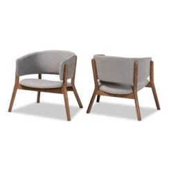 2pc Baron Fabric Upholstered And Wood Living Room Accent Chair Set - Baxton Studio -Home Furniture Shop-Baxton Studio GUEST bed1cfd4 06c1 43fd 8fac 519ea98d6227