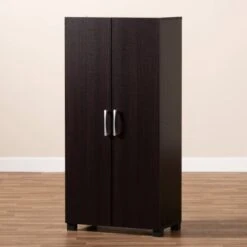 Marine Wenge Finished 2 Door Wood Entryway Shoe Storage Cabinet Brown - Baxton Studio -Home Furniture Shop-Baxton Studio GUEST bed35cb9 c5e8 4160 a548 6c3a0daab2a0