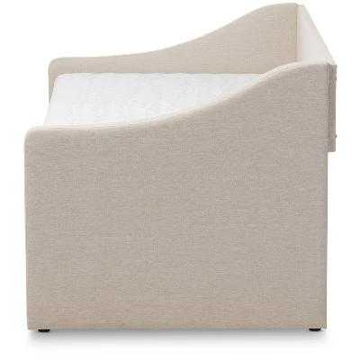 Twin Barnstorm Modern And Contemporary Fabric Upholstered Daybed With Guest Trundle Bed - Baxton Studio 4 Twin Barnstorm Modern And Contemporary Fabric Upholstered Daybed With Guest Trundle Bed - Baxton Studio - Image 2
