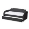Twin Ally Fabric Upholstered Sofa Daybed With Roll Out Trundle Guest Bed Dark Gray - Baxton Studio -Home Furniture Shop-Baxton Studio GUEST bf586fb5 6afd 4f03 aad7 37c98a6063d9