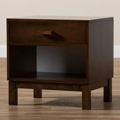 Deirdre Modern And Contemporary Wood 1 Drawer Nightstand - Baxton Studio 11 Deirdre Modern And Contemporary Wood 1 Drawer Nightstand - Baxton Studio - Image 9