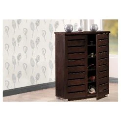 Adalwin Modern And Contemporary 2-Door Wooden Entryway Shoes Storage Cabinet - Dark Brown - Baxton Studio -Home Furniture Shop-Baxton Studio GUEST c075954e 320a 4c82 adad fe9662d24df8