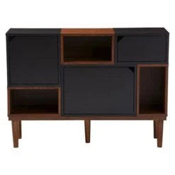 Anderson Mid-century Retro Modern Wood Sideboard Storage Cabinet - Oak/Espresso - Baxton Studio