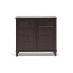 Glidden Wood Modern Shoe Cabinet (Short) Dark Brown - Baxton Studio -Home Furniture Shop-Baxton Studio GUEST c11d4782 8487 44b0 85e3 211cf5faf37d