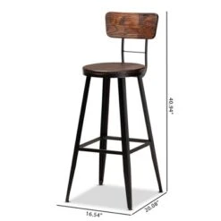 Set Of 2 Kenna Wood And Metal Finished Metal Barstools Brown/Black - Baxton Studio 13 Set Of 2 Kenna Wood And Metal Finished Metal Barstools Brown/Black - Baxton Studio -Home Furniture Shop-Baxton Studio GUEST c129c781 9537 4840 868e 81d9a4aa470c
