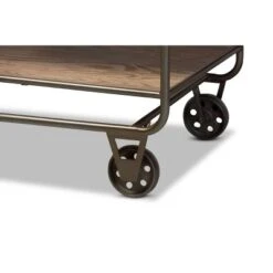 2 Drawer Grant Vintage Rustic Industrial Wood And Metal Kitchen Cart Brown/Black - Baxton Studio -Home Furniture Shop-Baxton Studio GUEST c1714f66 56c6 4509 9596 ed6c8bba3e91