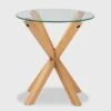 Lida Glass And Wood Finished End Table Clear/Natural - Baxton Studio 1 Lida Glass And Wood Finished End Table Clear/Natural - Baxton Studio -Home Furniture Shop-Baxton Studio GUEST c19a5c99 12f8 4365 b616 86e2b7057107