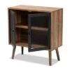 Yuna Natural Brown Wood And Metal 2 Door Storage Cabinet Natural Brown/Black - Baxton Studio