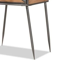 Laurel Metal And Wood 1 Drawer Nightstand Gray/Brown - Baxton Studio -Home Furniture Shop-Baxton Studio GUEST c2de41b3 8078 4db8 b687 66524bae5fb3