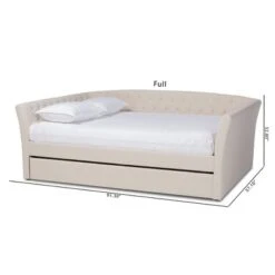 Delora Upholstered Daybed With Trundle Beige - Baxton Studio -Home Furniture Shop-Baxton Studio GUEST c2e7f928 964a 47dc aa98 a6290a479f4c