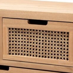 Alina Wood And Rattan 4 Drawer Accent Chest Oak - Baxton Studio -Home Furniture Shop-Baxton Studio GUEST c30671d0 5e12 4a19 ba9e e694e42328e6