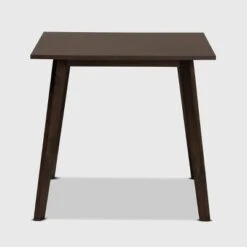 Britte Square Wood Dining Table Dark Brown - Baxton Studio