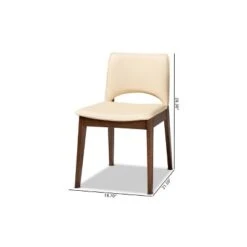 2pc Afton Faux Leather Upholstered And Wood Dining Chair Set - Baxton Studio -Home Furniture Shop-Baxton Studio GUEST c37292ea 5d68 41c7 9f23 7f1b9e8420fc