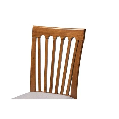 Set Of 2 Minette Fabric Upholstered Wood Dining Chairs Gray/Walnut - Baxton Studio 5 Set Of 2 Minette Fabric Upholstered Wood Dining Chairs Gray/Walnut - Baxton Studio - Image 3