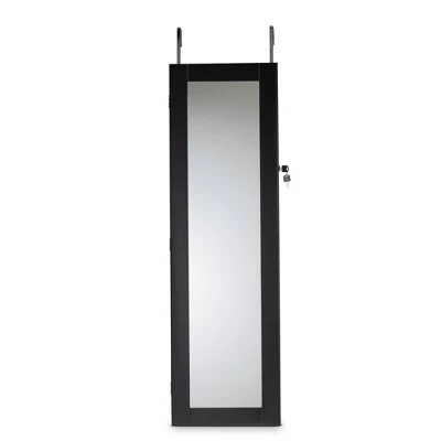 Richelle Wood Hanging Jewelry Armoire With Mirror - Baxton Studio 5 Richelle Wood Hanging Jewelry Armoire With Mirror - Baxton Studio - Image 3
