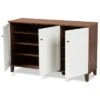 Coolidge 8 Shelf Wood Shoe Cabinet White/Walnut - Baxton Studio 1 Coolidge 8 Shelf Wood Shoe Cabinet White/Walnut - Baxton Studio -Home Furniture Shop-Baxton Studio GUEST c43d4f28 e082 4e85 9192 92f7657b453a