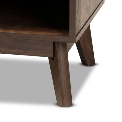 Hartman Wood TV Stand For TVs Up To 60" Walnut Brown - Baxton Studio 8 Hartman Wood TV Stand For TVs Up To 60" Walnut Brown - Baxton Studio - Image 6