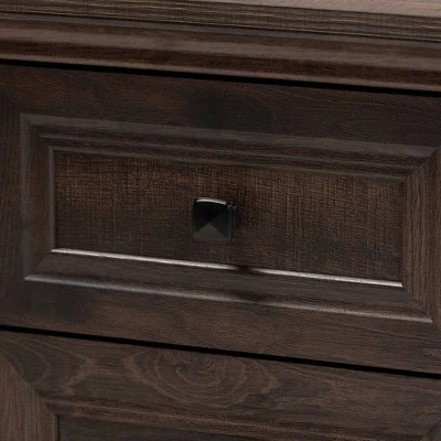 Nolan 2 Drawer Wood Nightstand Brown/Black - Baxton Studio 6 Nolan 2 Drawer Wood Nightstand Brown/Black - Baxton Studio - Image 4