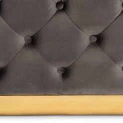 Verene Velvet Upholstered Square Cocktail Ottoman Gray/Gold - Baxton Studio 9 Verene Velvet Upholstered Square Cocktail Ottoman Gray/Gold - Baxton Studio -Home Furniture Shop-Baxton Studio GUEST c5b407e5 9806 4dd5 b354 4103170e2315