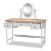 3 Drawer Sylvie Wood Vanity Table With Mirror White - Baxton Studio -Home Furniture Shop-Baxton Studio GUEST c623d7ae 89e3 4cdb af64 268fb42a60a5