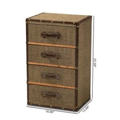 Owen Fabric Upholstered 4 Drawer Accent Storage Cabinet Brown - Baxton Studio -Home Furniture Shop-Baxton Studio GUEST c66e7a26 e315 4297 bc25 a3b618c16157