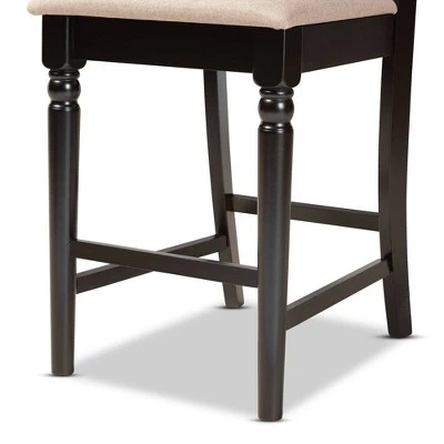 2pc Ramiro Wood Counter Height Barstools - Baxton Studio 6 2pc Ramiro Wood Counter Height Barstools - Baxton Studio - Image 4