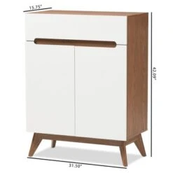 Calypso Mid - Century Modern Wood Storage Shoe Cabinet - Brown - Baxton Studio -Home Furniture Shop-Baxton Studio GUEST c70ee854 38d8 4fba ae0b d673cfc70ba3