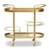 Kamal Glam Brushed Metal And Mirrored Glass 2 Tier Mobile Wine Bar Cart Gold - Baxton Studio -Home Furniture Shop-Baxton Studio GUEST c7c3b4f4 208a 4995 8356 32fcf20ea17d