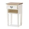Dauphine 1 Drawer Provincial Style Oak And Distressed Finish Wood Nightstand White - Baxton Studio -Home Furniture Shop-Baxton Studio GUEST c80e4edb 266a 4f6e b2e4 5322059ae79d