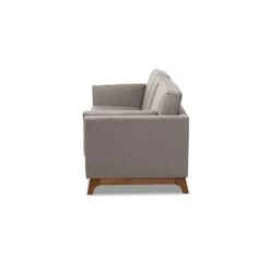 Baxton Studio Sava Fabric Upholstered Walnut Wood 3 Seater Sofa Gray - BaxtonStudio -Home Furniture Shop-Baxton Studio GUEST c81395d1 4227 4145 a61f b54c06ad0f96