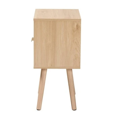 Emmett Wood 1 Drawer End Table Light Brown/Gold - Baxton Studio 6 Emmett Wood 1 Drawer End Table Light Brown/Gold - Baxton Studio - Image 4