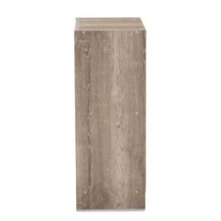 Langston Weathered Wood 2 Door Shoe Cabinet Oak - Baxton Studio -Home Furniture Shop-Baxton Studio GUEST c8539cb0 5c26 4b71 8a5f e6c487e0cc48