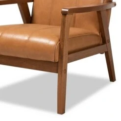 Nikko Mid-Century Faux Leather Upholstered Wood Lounge Chair Walnut/Brown - Baxton Studio 13 Nikko Mid-Century Faux Leather Upholstered Wood Lounge Chair Walnut/Brown - Baxton Studio -Home Furniture Shop-Baxton Studio GUEST c877b7d5 125b 4970 87e3 eb46dd1c1f3c