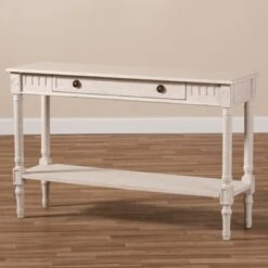 Ariella Whitewashed 1 Drawer Console Table White - Baxton Studio 19 Ariella Whitewashed 1 Drawer Console Table White - Baxton Studio -Home Furniture Shop-Baxton Studio GUEST c89f951c 3f05 4f80 ad25 a33bef093bb5
