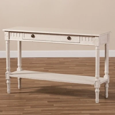 Ariella Whitewashed 1 Drawer Console Table White - Baxton Studio 10 Ariella Whitewashed 1 Drawer Console Table White - Baxton Studio - Image 8