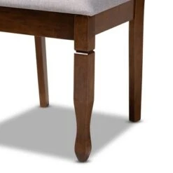 4pc Augustine Fabric Upholstered Dining Chair Set Gray/Walnut Brown - Baxton Studio -Home Furniture Shop-Baxton Studio GUEST c89f9f13 97ce 45a2 9101 38606970d528