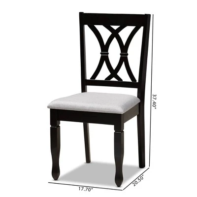 2pc Reneau Upholstered Wood Dining Chair Set - Baxton Studio 9 2pc Reneau Upholstered Wood Dining Chair Set - Baxton Studio - Image 7