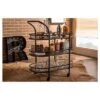 Karlin Rustic Industrial Style Antique Black Textured Finish Metal Distressed Wood Mobile Kitchen Bar Serving Wine Cart - Baxton Studio -Home Furniture Shop-Baxton Studio GUEST c92ed1c6 07e4 4c9a 8752 fd44507e58e1