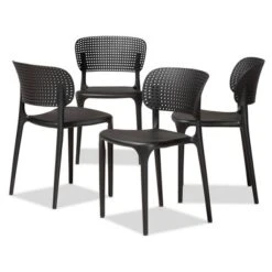 4pc Rae Plastic Stackable Dining Chair Set - Baxton Studio 20 4pc Rae Plastic Stackable Dining Chair Set - Baxton Studio -Home Furniture Shop-Baxton Studio GUEST c98a16f9 a2cf 46ab a786 065c6269bd68
