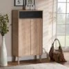 Fella Two-Tone Oak And Entryway Shoe Cabinet With Drawer Brown - Baxton Studio -Home Furniture Shop-Baxton Studio GUEST c9e905df d30c 425c 9e0f 966a660385d0