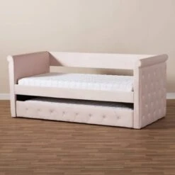 Amaya Velvet Daybed With Trundle - Baxton Studio -Home Furniture Shop-Baxton Studio GUEST ca4e21fc 1202 452e a666 797cdfeedea3