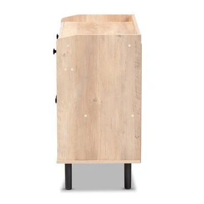 Patterson Wood 2 Door Kitchen Storage Cabinet Oak Brown - Baxton Studio 5 Patterson Wood 2 Door Kitchen Storage Cabinet Oak Brown - Baxton Studio - Image 3