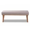Odessa Mid-Century Modern Fabric Upholstered Wood Dining Bench Walnut/Brown - Baxton Studio -Home Furniture Shop-Baxton Studio GUEST caacb33e 59d8 40d4 9fec f18cb9082e7a