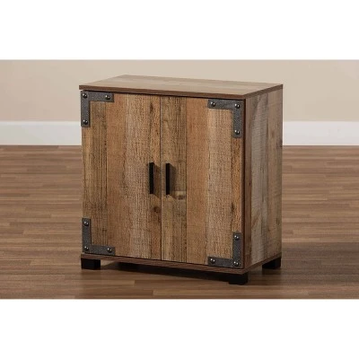 2 Door Cyrille Wood Shoe Cabinet Brown - Baxton Studio 10 2 Door Cyrille Wood Shoe Cabinet Brown - Baxton Studio - Image 8