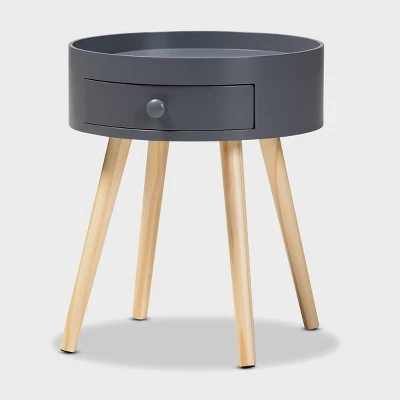 Jessen 1 - Drawer Wood Nightstand - Baxton Studio 10 Jessen 1 - Drawer Wood Nightstand - Baxton Studio - Image 8