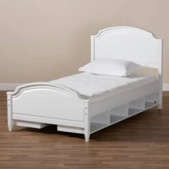 Elise Wood Storage Platform Bed White - Baxton Studio 14 Elise Wood Storage Platform Bed White - Baxton Studio -Home Furniture Shop-Baxton Studio GUEST cb78267d f59a 454b aaba bf55e177495c