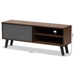 Mallory Two-Tone Wood TV Stand For TVs Up To 50" Gray/Walnut - Baxton Studio -Home Furniture Shop-Baxton Studio GUEST cbb60849 cb84 405d bbad 0a9a231d29fc