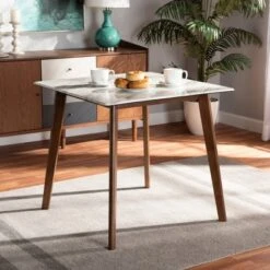 Kaylee Wood Dining Table White/Brown - Baxton Studio -Home Furniture Shop-Baxton Studio GUEST cbe47258 8c9d 46b7 bf02 041cb07d9bb1