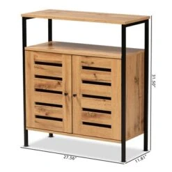 Vander Wood And Metal 2 Door Shoe Cabinet Oak Brown/Black - Baxton Studio 19 Vander Wood And Metal 2 Door Shoe Cabinet Oak Brown/Black - Baxton Studio -Home Furniture Shop-Baxton Studio GUEST cc26e9b7 dd06 458e 8319 904be4654e15